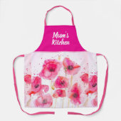 Red Poppy Poppies Flower Floral Watercolor Schort (Voorkant)