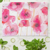 Red Poppy Poppies Flower Floral Watercolor Theedoek (Gevouwen)