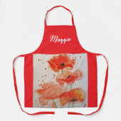 Red Poppy Poppies Vlaanderen Waterverf Schilderij Schort (Voorkant)