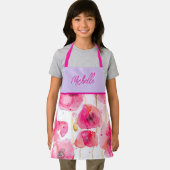 Red Poppy Poppies Waterverf Schilderen Meisjes Schort (Insitu)