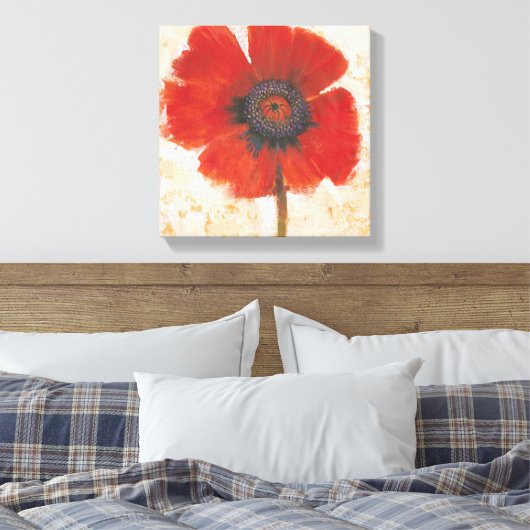 Red Poppy Portrait Canvas Afdruk (Insitu (Slaapkamer))