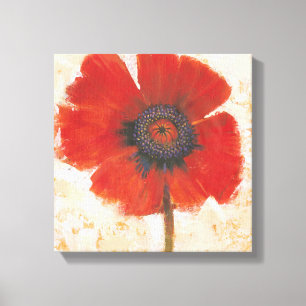 Red Poppy Portrait Canvas Afdruk