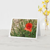 Red Poppy Portrait Kaart (Gele Bloem)