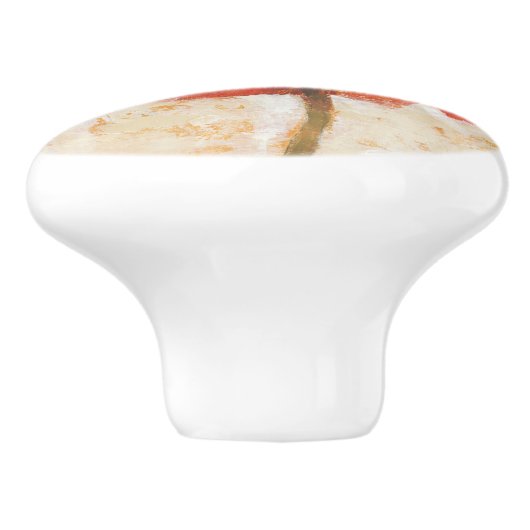 Red Poppy Portrait Keramische Knop (Zijkant)