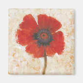 Red Poppy Portrait Magneet (Voorkant)