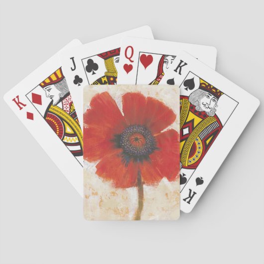 Red Poppy Portrait Pokerkaarten (Achterkant)