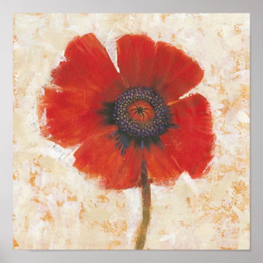 Red Poppy Portrait Poster (Voorkant)