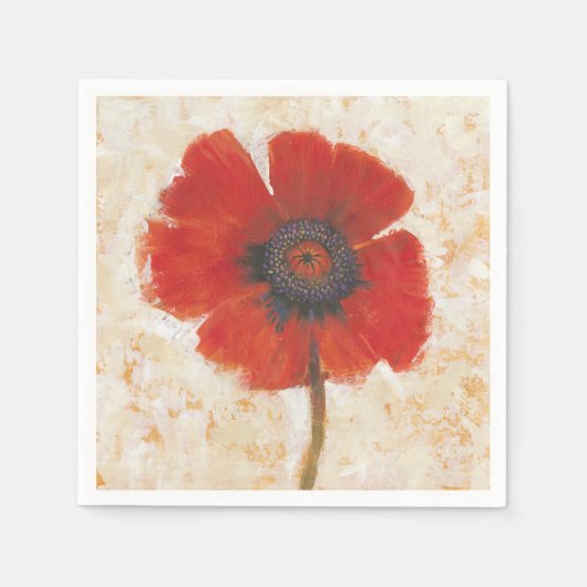 Red Poppy Portrait Servet (Voorkant)