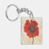 Red Poppy Portrait Sleutelhanger (Voorkant Links)
