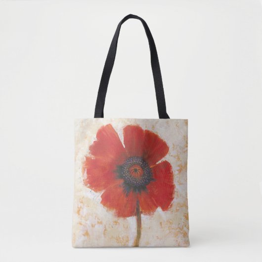 Red Poppy Portrait Tote Bag (Voorkant)