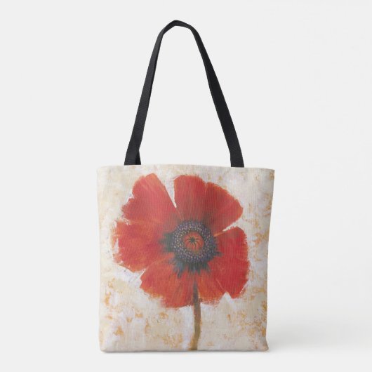 Red Poppy Portrait Tote Bag (Achterkant)