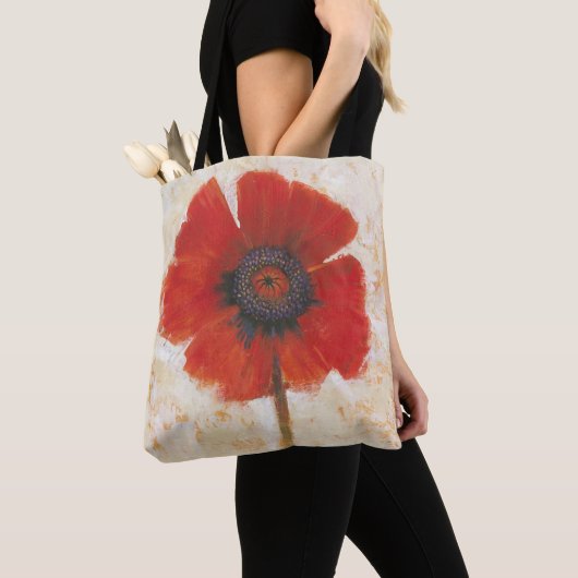 Red Poppy Portrait Tote Bag (Dichtbij)