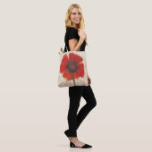Red Poppy Portrait Tote Bag (Op model)