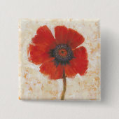 Red Poppy Portrait Vierkante Button 5,1 Cm (Voorkant)
