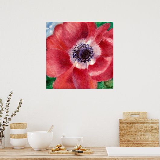 Red Poppy Poster (Keuken)