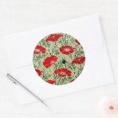 Red Poppy Ronde Sticker (Envelop)