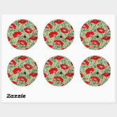 Red Poppy Ronde Sticker (Vel)