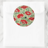 Red Poppy Ronde Sticker (Tas)