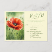 Red Poppy RSVP Card Informatiekaartje (Voorkant)