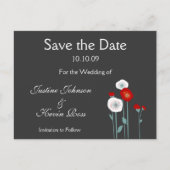 Red poppy save the date Briefkaarten (Voorkant)