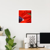 Red Poppy Spring Floral Poster (Thuiskantoor)