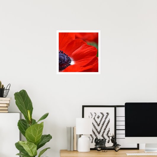 Red Poppy Spring Floral Poster (Thuiskantoor)