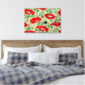 Red Poppy ~ Stretched Canvas Print (Insitu (Slaapkamer))