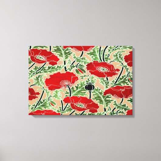 Red Poppy ~ Stretched Canvas Print (Voorkant)