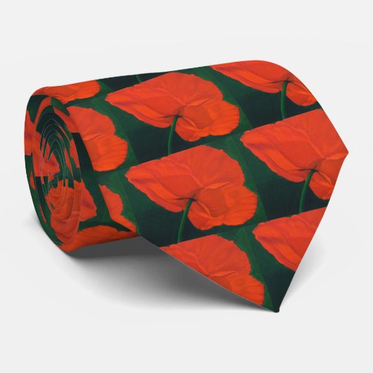 Red Poppy Stropdas (Opgerold)