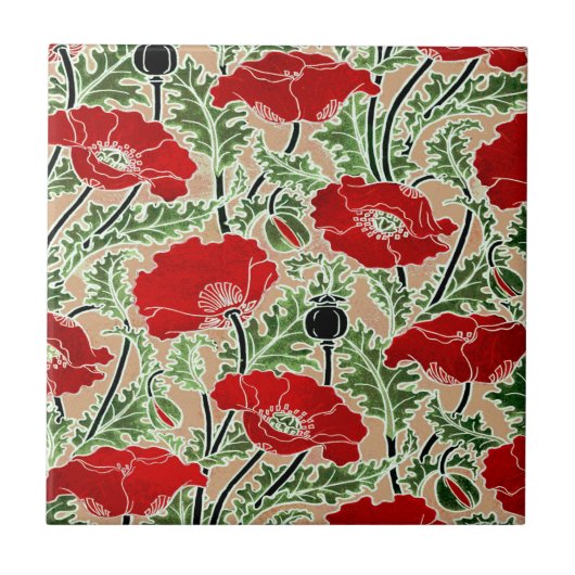 Red Poppy Tegeltje (Voorkant)
