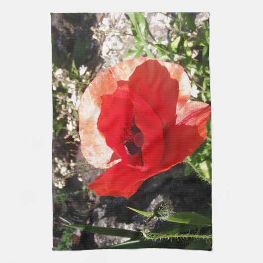 Red Poppy Theedoek (Verticaal)