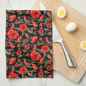 Red Poppy Theedoek (Quarter Fold)