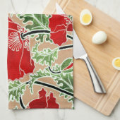 Red Poppy Theedoek (Quarter Fold)