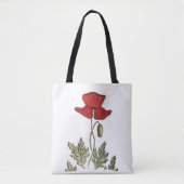 Red Poppy Tote Bag (Voorkant)
