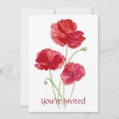 Red Poppy - Uitnodiging voor aangepaste feestjes (Voorkant)