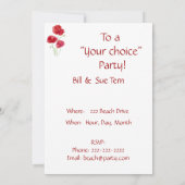 Red Poppy - Uitnodiging voor aangepaste feestjes (Achterkant)