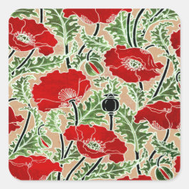 Red Poppy Vierkante Sticker