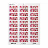 Red Poppy Waterverf Flower Return-adreslabels Etiket (Full Sheet)