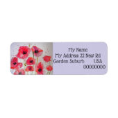 Red Poppy Waterverf Flower Return-adreslabels Etiket (Voorkant)
