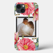 Red Poppy Waterverf Flowers Foto gepersonaliseerd Case-Mate iPhone Case (Achterkant)