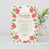 Red Posies Uitnodiging (Staand voorkant)