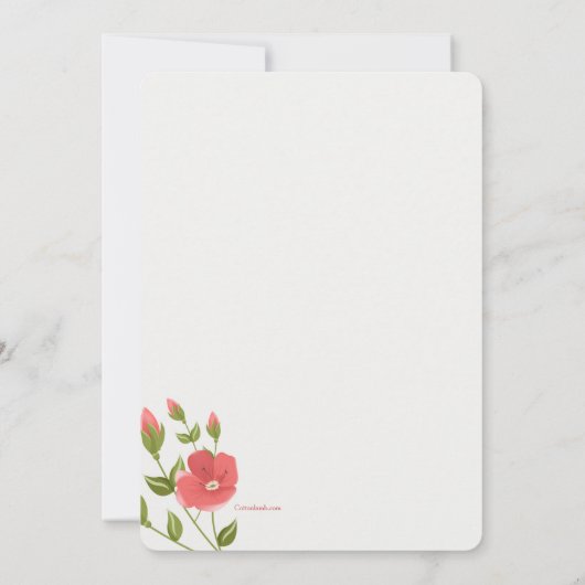 Red Posies Uitnodiging (Achterkant)