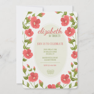 Red Posies Uitnodiging