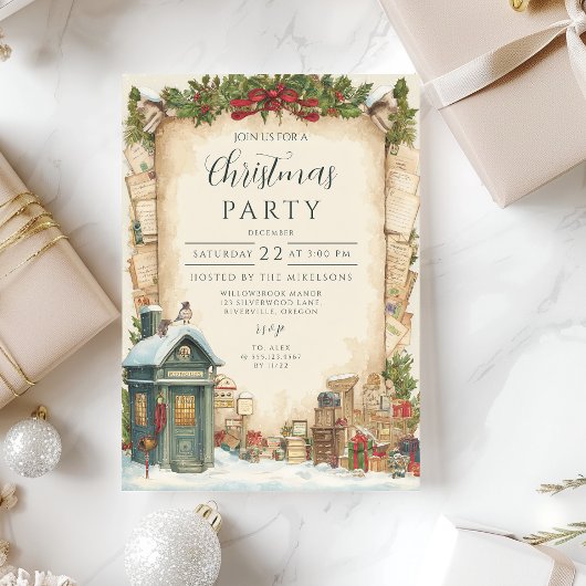 Red Postbox Wintervakantie Kaart