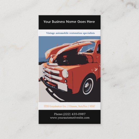 Red Posterized Style Rested  Truck Visitekaartje (Voorkant)