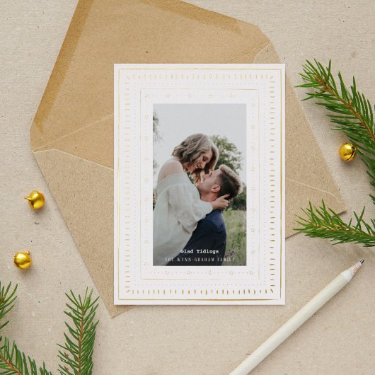 Red Pottery Photo Gold Folie Feestdagenkaart