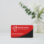 Red Power Curve Letter-e Bulb Home Visitekaartje (Staand voorkant)