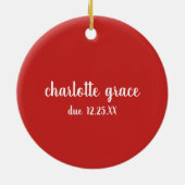 Red Pregnancy onthullen Ultrasound met kerstmis Keramisch Ornament (Achterkant)