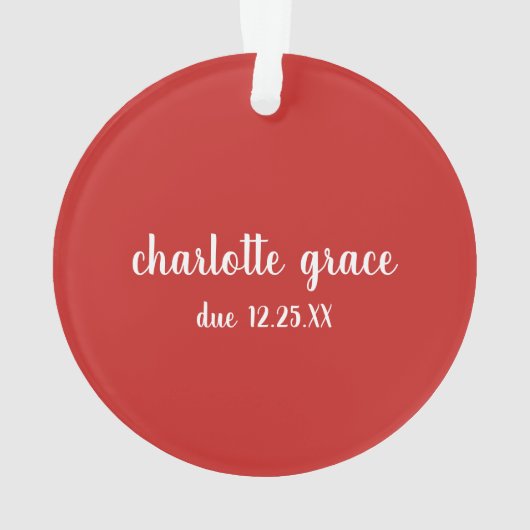 Red Pregnancy onthullen Ultrasound met kerstmis Ornament (achterkant)