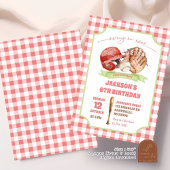 Red Preppy Baseball Swing op Verjaardag Kaart